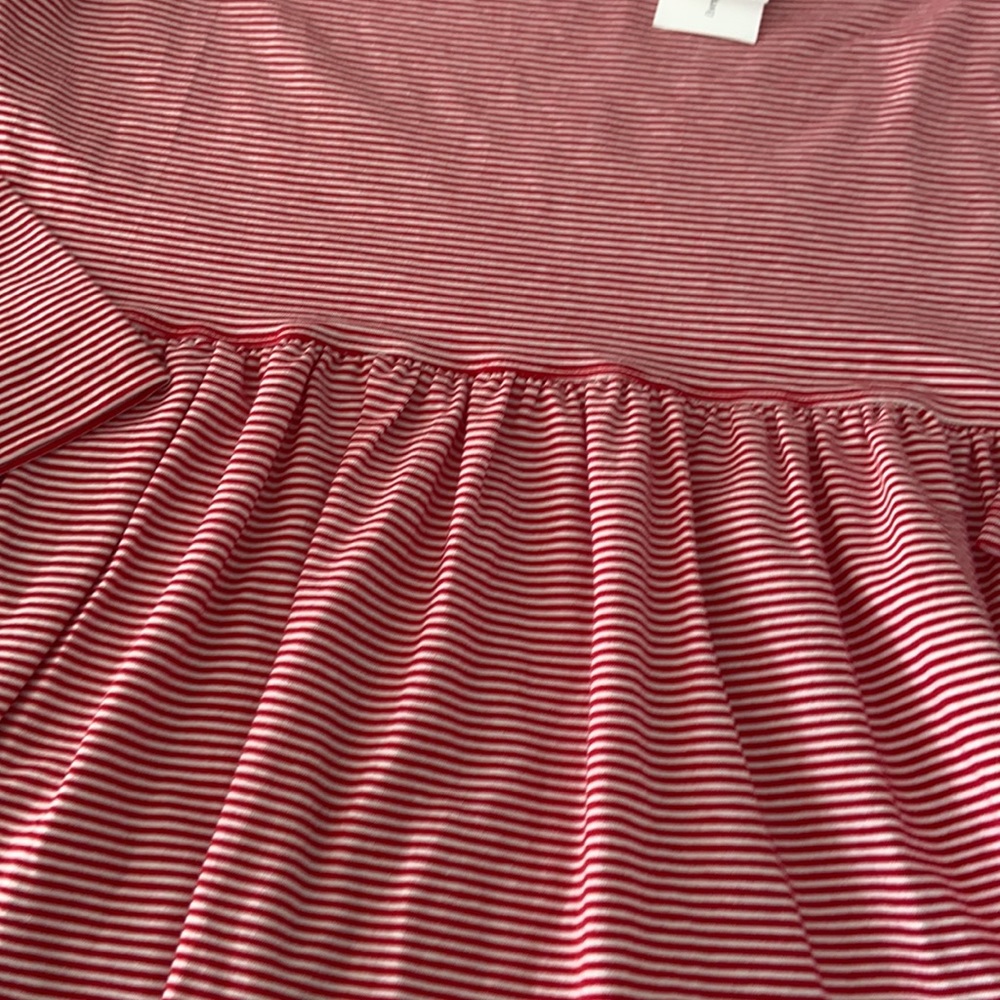 PREP STRIPE XL / 16 NWT NEW GIRLS PEPLUM TOP STRIPE EDGARTOWN CALYPSO RED WHITE - Picture 6 of 7